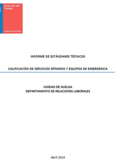 Informe de Estándares Técnicos para la calificación de Servicios Mínimos año 2024