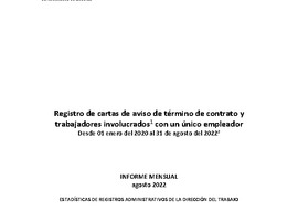 Informe Mensual de Terminaciones de Contrato de Trabajo - Agosto 2022