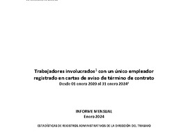 Informe Mensual de Terminaciones de Contrato de Trabajo - Enero 2024