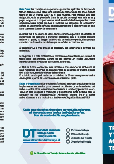 Tríptico Trabajadores y Trabajadoras Agrícolas de Temporada