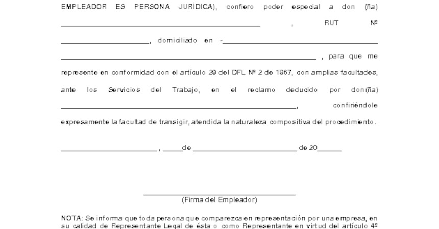 Poder Para Ser Usado En Comparendo De Conciliación Dt