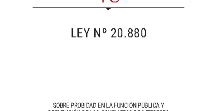 3. Ley Nº 20.880, sobre probidad de la función pública y prevención de los conflictos de intereses