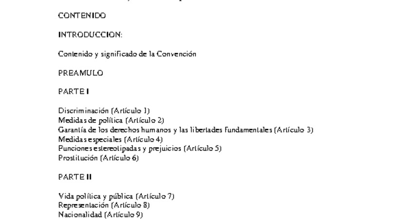 7. CEDAW. Convención sobre la eliminación de todas las formas de discriminación contra la mujer. 1979