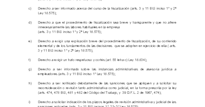 Derechos y Deberes del ciudadano fiscalizado, de los trabajadores, de sus representantes y de las  organizaciones sindicales durante el procedimiento inspectivo y facultades, obligaciones y prohibiciones de los fiscalizadores