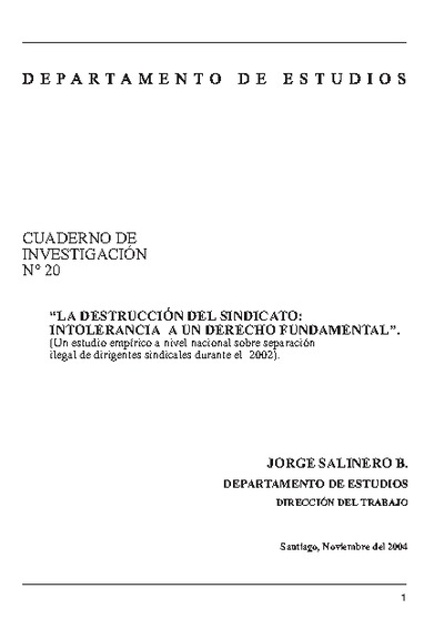 Sindicalismo y Negociación Colectiva - DT - Dirección del 