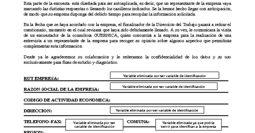 Formulario Nº1. Autoaplicado Empleadores