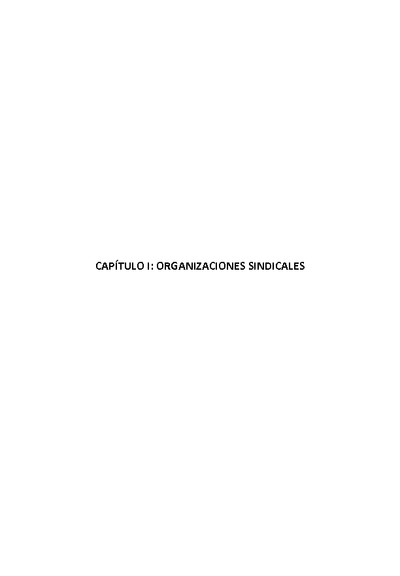 Capítulo 1: Organizaciones Sindicales