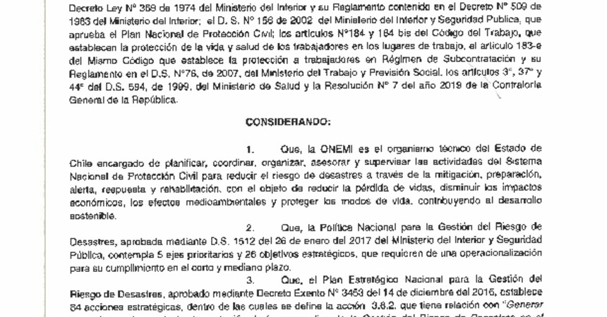Resolución Exenta Nº1280 del 12.12.2020 de ONEMI