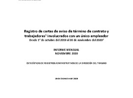 Informe Mensual de Terminaciones de Contrato de Trabajo - Noviembre 2020