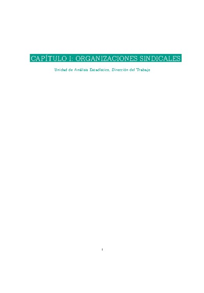 Capítulo 1: Organizaciones Sindicales