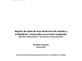 Informe Mensual de Terminaciones de Contrato de Trabajo - Marzo 2021