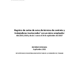 Informe Mensual de Terminaciones de Contrato de Trabajo - Septiembre 2021