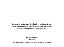 Informe Mensual de Terminaciones de Contrato de Trabajo - Enero 2022