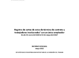 Informe Mensual de Terminaciones de Contrato de Trabajo - Mayo 2022