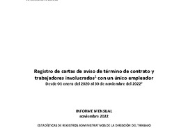 Informe Mensual de Terminaciones de Contrato de Trabajo - Noviembre 2022