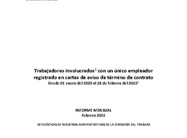 Informe Mensual de Terminaciones de Contrato de Trabajo - Febrero 2023