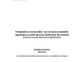 Informe Mensual de Terminaciones de Contrato de Trabajo - Abril 2023