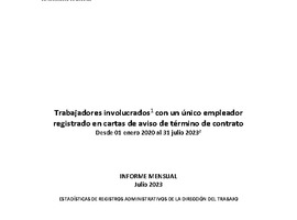 Informe Mensual de Terminaciones de Contrato de Trabajo - Julio 2023