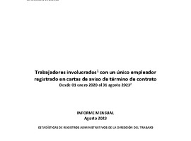 Informe Mensual de Terminaciones de Contrato de Trabajo - Agosto 2023