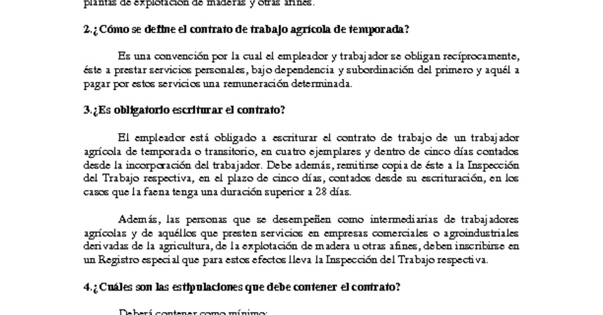 Guía sobre Trabajo Agrícola de Temporada