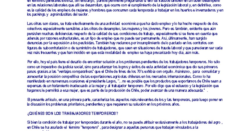 Temporeros agrícolas. Desafíos permanentes
