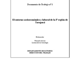 El entorno socioeconómico y laboral de la Iª región de Tarapacá