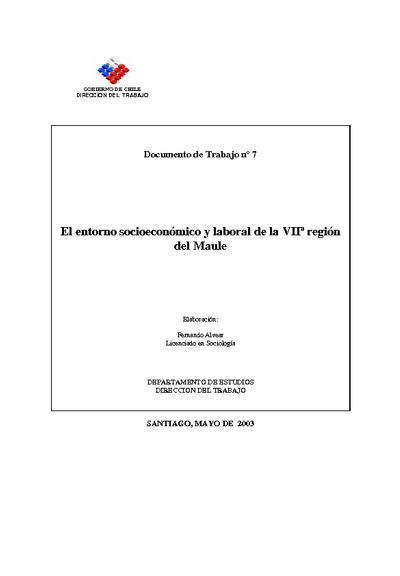 El entorno socioeconómico y laboral de la VIIª región del Maule