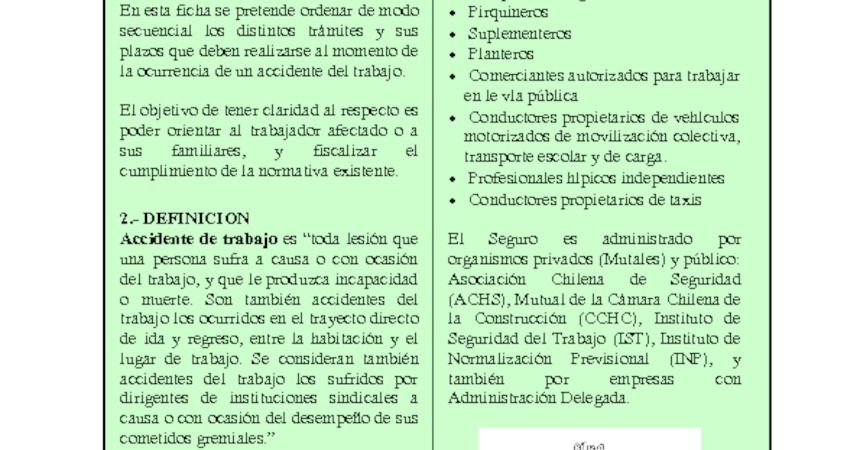 Accidentes del Trabajo: Procedimientos y plazos