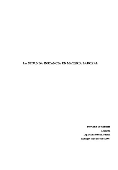 Los recursos judiciales - La 2º instancia en materia laboral