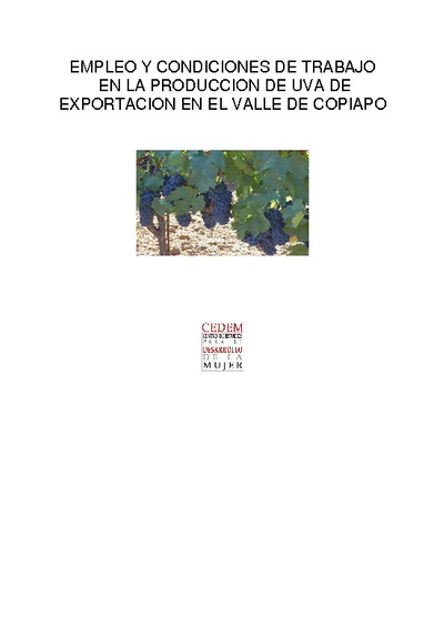 Empleo y condiciones de trabajo en la producción de uva de exportación en el valle de Copiapó.